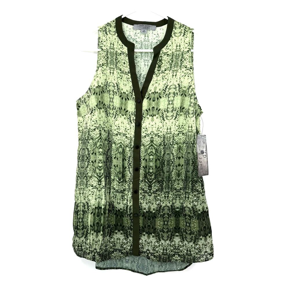 ruff hewn Grey Size Small Tank Top Sleeveless Blouse Shirt Green New with Tags